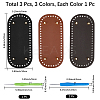 3Pcs 3 Colors Oval PU Leather Knitting Crochet Bags Nail Bottom Shaper Pad DIY-CL0002-16-2