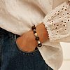 Natural Tiger Eye Beaded Bead Bracelets BJEW-L692-003G-3