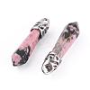 Natural Rhodonite Pointed Pendants G-P309-02-2