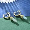 Natural Flower Amazonite Hoop Earrings EJEW-P306-01G-11-2