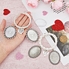 2Pcs 2 Style Blank Glass Oval Wedding Bouquet Picture Frame BJEW-AB00004-3