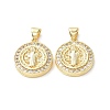 Brass Micro Pave Cubic Zirconia Pendants KK-F845-20G-2