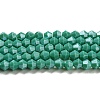 Opaque Solid Color Electroplate Glass Beads Strands GLAA-F029-P4mm-C07-1