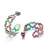 Ion Plating(IP) Rainbow Color 304 Stainless Steel Stud Earrings for Women STAS-A057-12MC-2