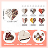 6 Pairs 6 Styles Sport Theme Wood Heart Stud Earrings EJEW-TA0001-33-3