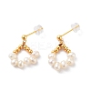 Natural Pearl Stud Earrings for Women EJEW-E303-27G-1