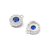 925 Sterling Silver Clear & Dark Blue Cubic Zirconia Flat Round Charms STER-NH0001-78P-2