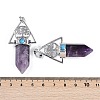 Natural Amethyst Faceted Pointed Bullet Big Pendants G-H076-02P-05-3