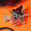Halloween Alloy Enamel Pumpkin Witch Brooches for Women LS-SC0855-3-2