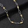 304 Stainless Steel Heart Link Chain Necklaces for Women NJEW-A046-02B-GP-1