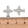 Brass Micro Pave Clear Cubic Zirconia Charms ZIRC-L105-15P-3