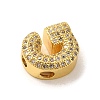 Brass Micro Pave Clear Cubic Zirconia Charms ZIRC-C009-01G-G-2