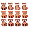 12Pcs 3 Colors Cartoon Fox Silicone Focal Beads JX716A-2