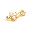Brass Micro Pave Clear Cubic Zirconia Fold Over Clasps KK-S382-14G-01-2