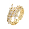 Rack Plating Brass Micro Pave Clear Cubic Zirconia Cuff Rings for Women RJEW-M028-56G-2