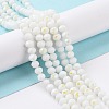 Electroplate Opaque Solid Color Glass Beads Strands EGLA-A034-P1mm-L17-5