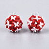 Handmade Polymer Clay Rhinestone and Resin Beads CLAY-T022-01D-2