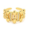 Bowknot & Horse Eye Clear Cubic Zirconia Open Cuff Ring RJEW-L121-001G-2