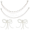 6Pcs 3 Styles Alloy Plastic Pearl Shoe Decoration Chain AJEW-CP0006-50-1
