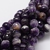 Faceted Round Natural Chevron Amethyst Bead Strands LS-G-L437-22-10mm-1