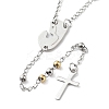 Non-Tarnish 202 Stainless Steel Rosary Bead Necklaces LS-NJEW-D060-01C-GP-2