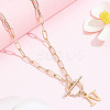 304 Stainless Steel Letter Pendant Necklaces NJEW-LP0001-52N-G-3