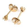304 Stainless Steel Flat Round Stud Earring Findings STAS-D389-04A-G-2