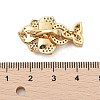 Brass Micro Pave Clear Cubic Zirconia Fold Over Clasps KK-C075-09G-3