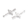 Religion Brass Micro Pave Cubic Zirconia Pendants KK-T073-47P-2
