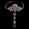 Fashion Alloy & Acrylic Rhinestone Flower Toe Ring Anklets for Beach Party WGAEED0-03-1