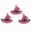 Light Gold Tone Alloy Enamel Pendants ENAM-T018-19A-1