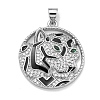 Brass Micro Pave Cubic Zirconia Pendants KK-K354-09B-P-1