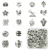 64Pcs 16 Styles Tibetan Style Alloy European Large Hole Beads FIND-FS0002-63-1