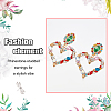 2 Pairs 2 Colors Rhinestone Hollow Out Heart Dangle Stud Earrings EJEW-FI0001-13-3
