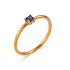 Flat Round 304 Stainless Steel Micro Pave Cubic Zirconia Finger Rings FS-WG2DA17-42-1