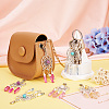 8Pcs 4 Colors Alloy Woven Net/Web with Gemstone Pendants Decorations HJEW-TA0001-30-7