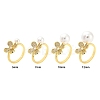 Flower Brass Micro Pave Cubic Zirconia Cuff Cup Peg Ring Settings KK-K297-23G-4