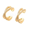 Brass Micro Pave Clear Cubic Zirconia Cuff Earrings EJEW-F370-26G-3