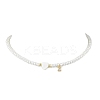 Brass Micro Pave Grade AAA Cubic Zirconia Letter Pendant Necklaces NJEW-JN04771-26-1