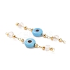 Handmade Evil Eye Lampwork with Glass Handmade Beaded Links Connectors KK-M266-09G-05-2