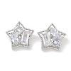 Rack Plating Brass Micro Pave Clear Cubic Zirconia Buttons KK-K293-19P-1