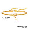 304 Stainless Steel Initial Charm Bracelets FS-WGD8E41-22-1