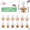 13Pcs 13 Style T-shirt Direction Guide Wood Pendant Locking Stitch Markers HJEW-AB00648-2