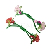 2Pcs Flower Acrylic & MIYUKI Seed Beads & Natural Carnelian & Yellow Jade Bracelets BJEW-MZ00221-4