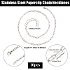 10Pcs 667 Stainless Steel Paperclip Chain Necklaces NJEW-BBC0001-48B-P-2