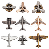 9Pcs 9 Styles Airplane Zinc Alloy Lapel Pin Backs for Backpack Clothes JEWB-FG0001-54-1