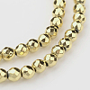 Eco-Friendly Long-Lasting Plated Non-magnetic Synthetic Hematite Smooth Beads Strands G-I175-34-2mm-G-1