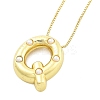 Brass & Plastic Pearl Letter Pendant Box Chain Necklaces for Women LS-NJEW-U017-01G-17-2