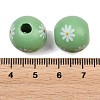 Printed Wood European Beads WOOD-G029-07C-3
