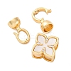 Brass Micro Pave Clear Cubic Zirconia Fold Over Clasps KK-P291-10G-2